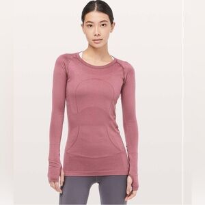 Lululemon Swiftly Tech Long Sleeve Crew Misty Merlot size 8